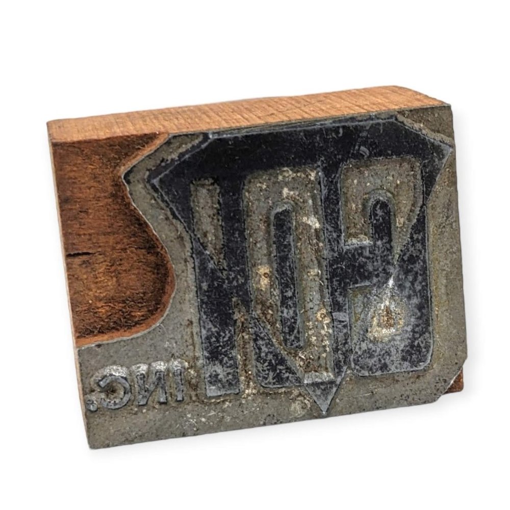 Vintage Letterpress Printing Wood Block: CDI Inc. Diamond, Ohio